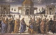 Pietro Perugino Christ Giving the Keys to Saint Peter France oil painting artist